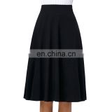 Kate Kasin Occident Women's High Stretchy Cotton High Waist A-line Flared Skirt KK000279-1