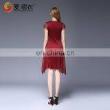 2016 Hot Summer Single Dress Women Elegant O Neck Fashion Dress With Sheer Hem Design thumbnail-6