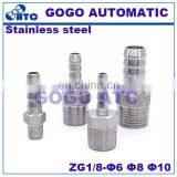 Quick Coupler Pagoda Joints ZG1/8'',O.D 10 mm Hose Tupe Male Thread Stainless Steel 304 Hexagonal Threaded Tube Joints Suppliers thumbnail-2