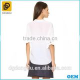 Summer Sexy V neck design pop plain white t shirt for women