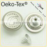 Hang Plating Pearlized Silver Metal Jeans Button