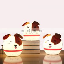 Lovely puppy dog shape table LED night light bedroom silicone decorative lighting indoor lamp for kids toilet livingroom deco
