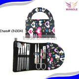 9pcs Hand Bag Manicure Set With Makeup Brushes Cosmetic/manicure Set