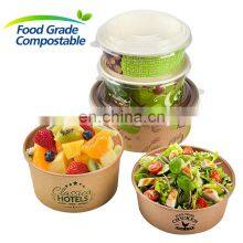 32oz 42oz PLA / PE Coating Paper Kraft Salad Box With Lid thumbnail-1