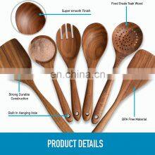 Natural Wood Utensils Kitchen Ware Cooking Utensils Set Spoons And Spatulas Wooden Spoons For Cooking Salad Fork thumbnail-5