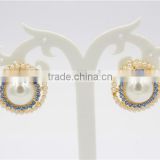 Gold fashion earring newest design pearl earring