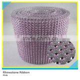 Diamond Mesh Roll Wedding Decoration Rhinestone Ribbon Trim 10 Yards 24 Rows thumbnail-1