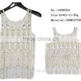 Sexy Girls Lace Tassel Vest 100% Cotton Clothing Wear Wholesale in Yiwu thumbnail-1