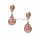 Beauty Rose Gold Ear Tops Designs Jewellery Double Ball Drop Earrings thumbnail-2