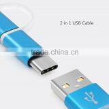 Copper Core 2-in-1 Micro USB and USB C Leather Cable thumbnail-1