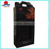 High Quality Foldable Black Paper Wine Box thumbnail-2