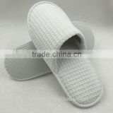 white close toe waffle cotton spa slipper