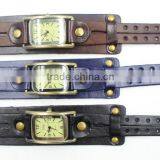 Wholesale Cheap Custom Logo Alloy Case Shape Genuine Leather Quartz Watch thumbnail-3