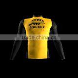 Polyester Spandex Long Sleeves Hitmen Compression Shirt/Rash Guard With Club Logo Player Name and Numbers at Sleeves