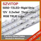 SV Dc 12V LED STRIP Super Bright 5050 72LEDs Rigid Strip RGB Imported Chip Light Non-waterproof 12mm Width PCB 14.4W thumbnail-1
