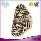 Full Metal Zinc Alloy Bohemian Vintage Graven Gold Finger Ring Jewelry thumbnail-1