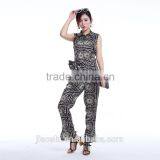 OEM Custom Made Ladies Suit Gray Color Casual Style Sleeveless Women Jumpsuit thumbnail-2
