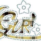 Machine Cut Plaid With Sequins Around Iron on Rhinestone Strass Motif thumbnail-1