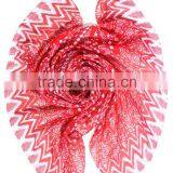Plaid Red Color Infinity 100% Polyester Scarf thumbnail-3