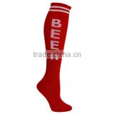 Wholesale Custom Knee High Red White Stripe Quality Sport Sock