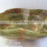 Mutl Green Onyx Flower Shape Handcarved Fruit Bowl thumbnail-1