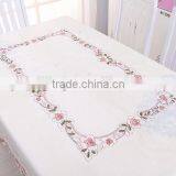 New Design 100 Polyester Flower Design Embroidery Table Cloth