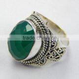 Natural Green Onyx Ring 92.5 Sterling Silver Jewellery thumbnail-3