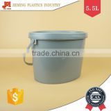 Oval Plastic Pail for Painting, 5kg Ellipse Plastic Barrel with Handle