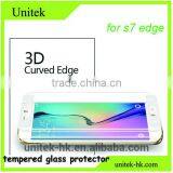 Latest Factory Premium 3D Full Cover Mobile Acessories Tempered Glass Screen Protector Film for Samsung s7 Edge