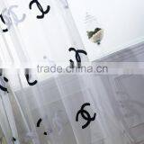 New Arrival Double 'C" Pattern Embroidered Sheer Curtain Fabric thumbnail-6