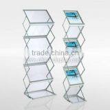 A4 A3 Double Sided Brochure Holder With Print Logo Transparent Acrylic Rack