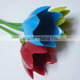 2016 Hot Selling Duo Tone Floral Wine Charm Silicone Drink Glass Marker thumbnail-1