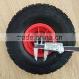 Hot Sale Durable Red Plastic Rim 10"x3.50-4 PU Wheel thumbnail-6