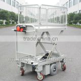 Electric Wire Fence Scissor Lift Cart With One Cylinder & 6 Wheels