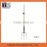 4 Prong Steel Fork With Wooden Handle thumbnail-1