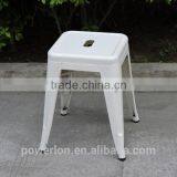 Iron Metal Stackable Stool Chair Easy Storage thumbnail-2