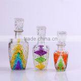 Square Diamond Embossed Glass Wine Bottle thumbnail-1