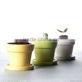 Glazed Ceramic Flower Pots With Saucer thumbnail-1