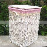 Laundry Washing Machine Used White Wicker Laundry Basket thumbnail-1