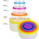 Rainbow Food Storage, 6pcs Plastic Food Container, Round Storage Box. thumbnail-1