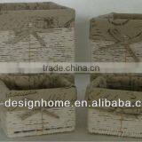 S/4 SQUARE MAIZE LAUNDRY BASKET W/LINER thumbnail-1