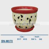 Vietnamese Ceramic Sandblasting Mini Flower Pot BN-M070 thumbnail-1