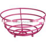 Hot Pink Powder Coating Stylish Iron Metal Fruit Basket Hanger Holders Racks for Kitchen Organizer Storage thumbnail-3