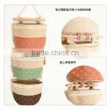 Cotton Polka Dot Lace Fabric Walls Are Waterproof Bathroom Sundries Bag Pocket Storage Consolidation Bags thumbnail-2
