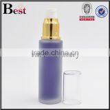 50ml High Grade China Empty Frosted Glass Bottle With Gold Aluminum Pump Pet Cover for Lotion Cosmetic Packaging thumbnail-2