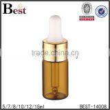 Cosmetic 5ml 10ml 12ml 15ml Amber Empty Essential Oil Bottle Perfume Glass Golden Aluminum Dropper Perfume Glass Bottle Factory thumbnail-3