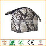 Leather Cosmetic Pouch Python Black thumbnail-2