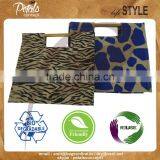 Printed Shopper Bag - With Animal Texture Print - Bamboo Handle for Easy Gripping thumbnail-3