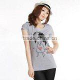 Fashion Round Neck Tee Shirt for Women thumbnail-1