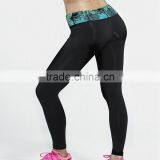 Women Contrast Waistband Black Yoga Sportswear thumbnail-2